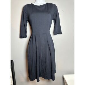 Roey's House Dress Women's Size L Black 3/4 Sleeve Fit & Flare Modern‎ Classic